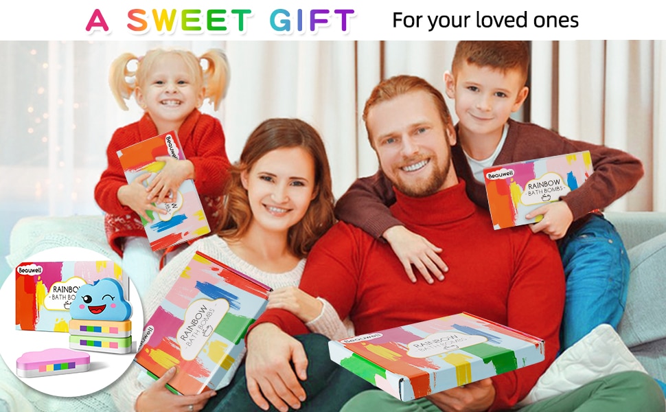bath bombs for kids Rainbow bath bombs valentines day gifts for kids