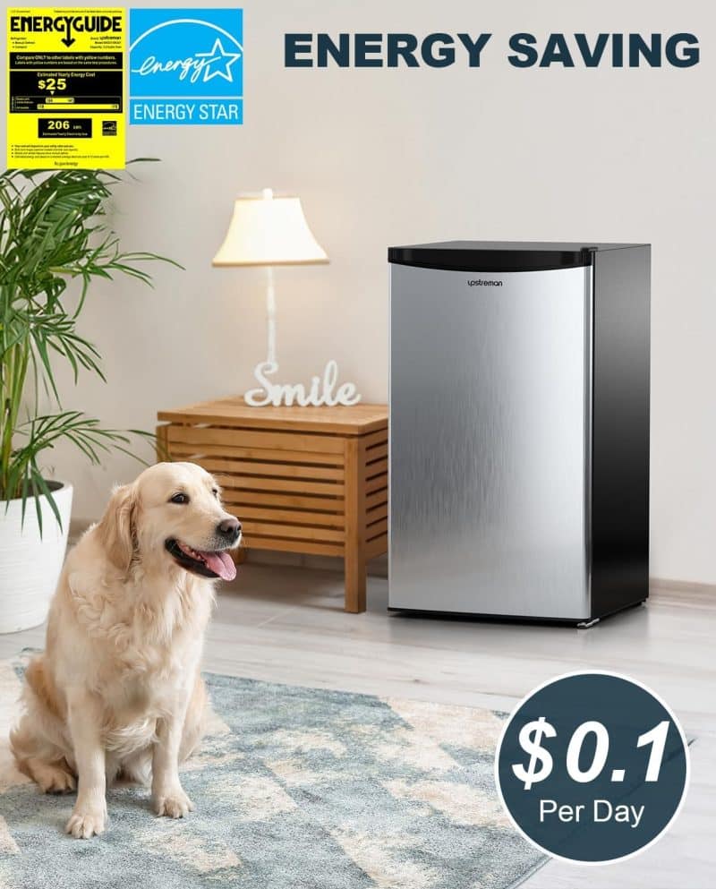 Upstreman 3.2 Cu.Ft Mini Fridge with Freezer - Image 2