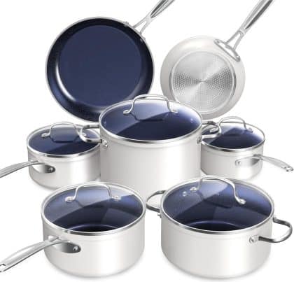 Nuwave Healthy Duralon Blue Ceramic Nonstick Cookware Set