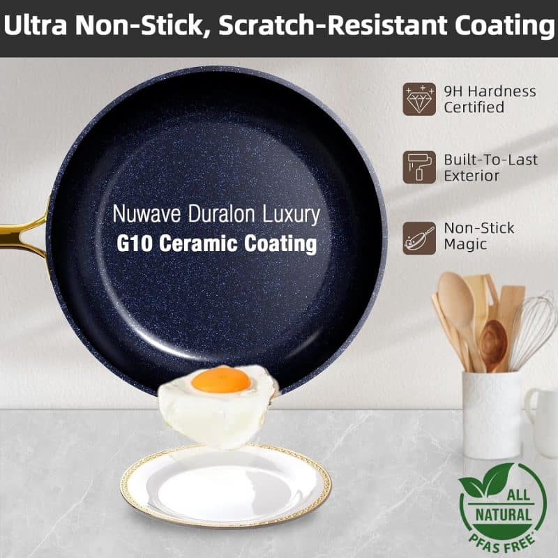 Nuwave Healthy Duralon Blue Ceramic Nonstick Cookware Set - Image 2