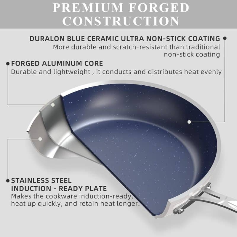 Nuwave Healthy Duralon Blue Ceramic Nonstick Cookware Set - Image 3