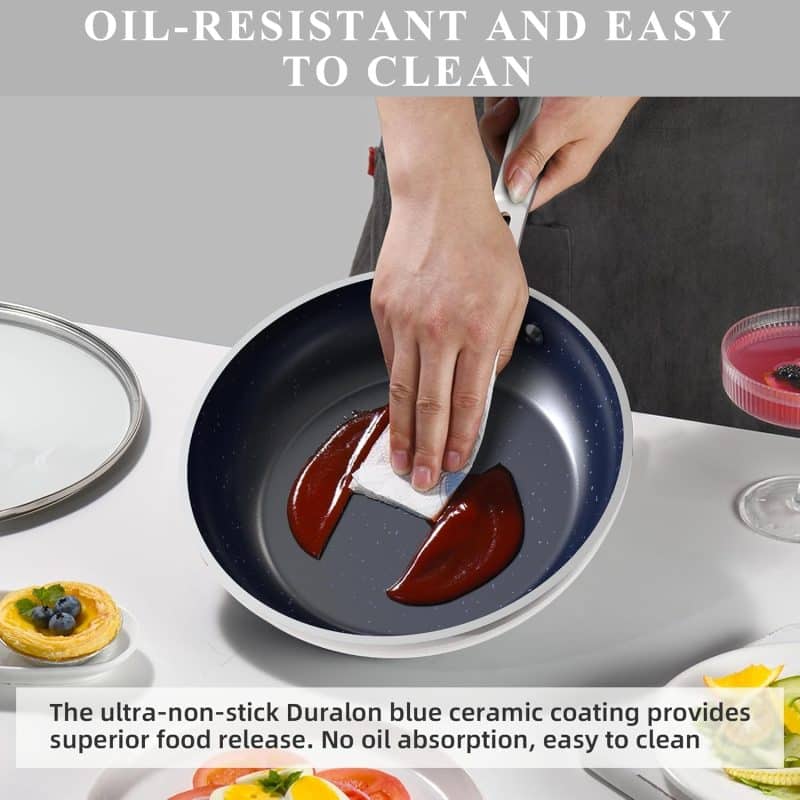 Nuwave Healthy Duralon Blue Ceramic Nonstick Cookware Set - Image 9