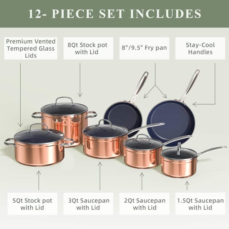 Nuwave Healthy Duralon Blue Ceramic Nonstick Cookware Set - Image 19
