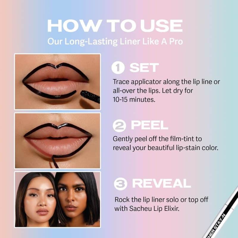Sacheu Lip Liner Stay-N-Peel Off Lip Liner Tattoo - Image 20