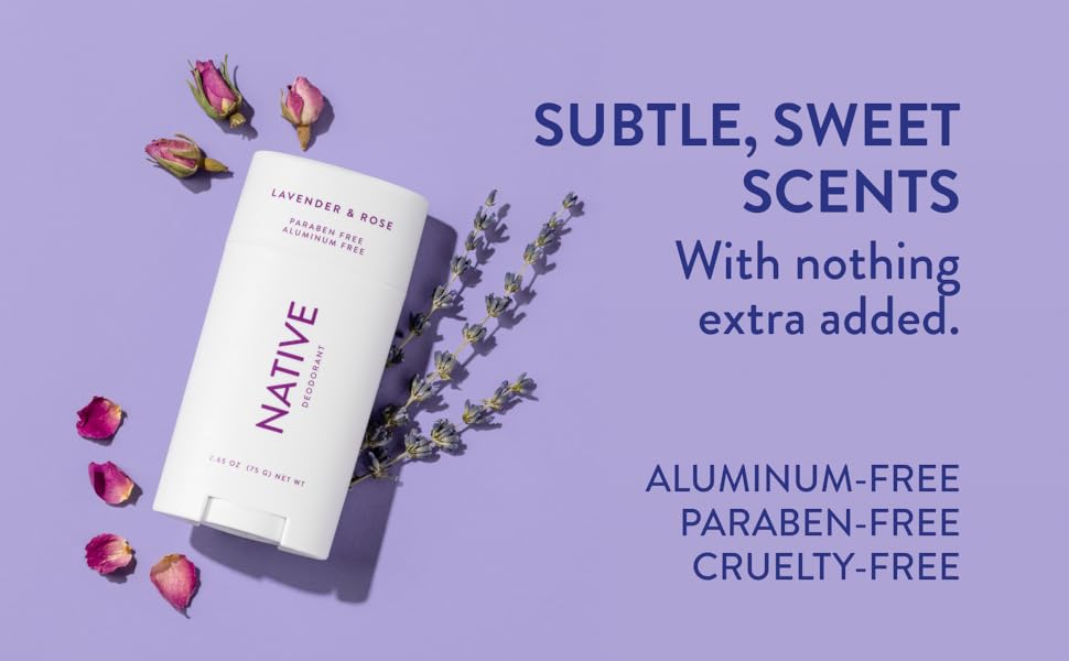 Native Women antiperspirants deodorant lavender rose scented aluminum free 