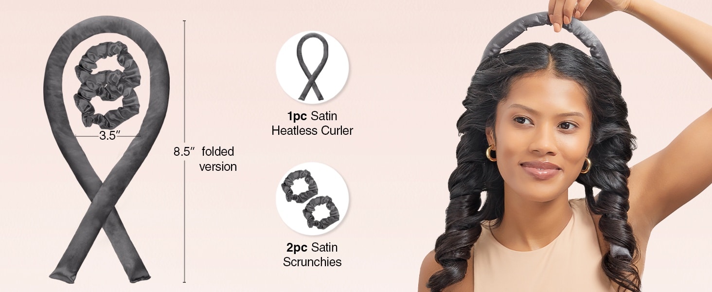 overnight hair heatless curl rods curls curlers to sleep in curling rod satin blowout no heat