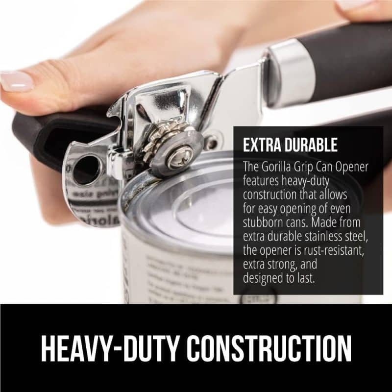 GORILLA GRIP Heavy Duty Stainless Steel Can Opener and Bottle Opener - Image 4