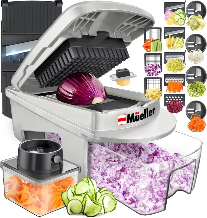Mueller Pro-Series All-in-One Chopper, Slicer & Spiralizer