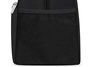 Lunchbox has a side mesh pocket for drinks, bottles, chocolate milk container, or even an umbrella