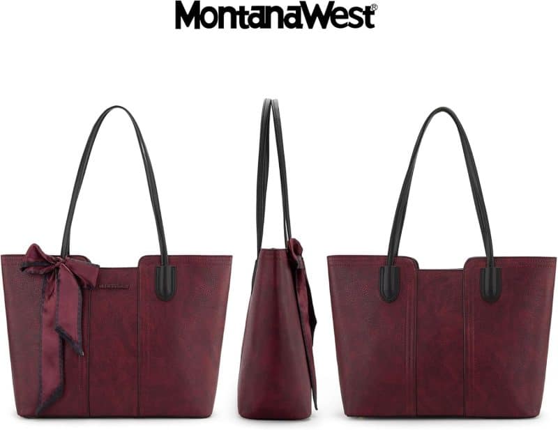 Montana West Tote Bags (Medium Top Handle Handbag with Scarf) - Image 69