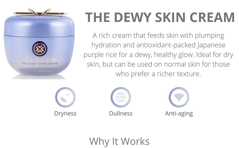 tatcha the dewy skin cream rich plumping hydration antioxidant-packed japanese purple rice glow