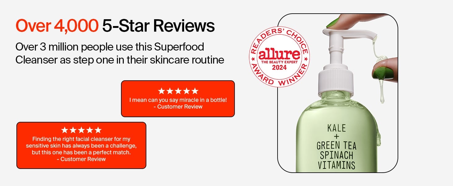spinach kale superfood face wash makeup remover oil cleanser cleansing exfoliating acne mens women