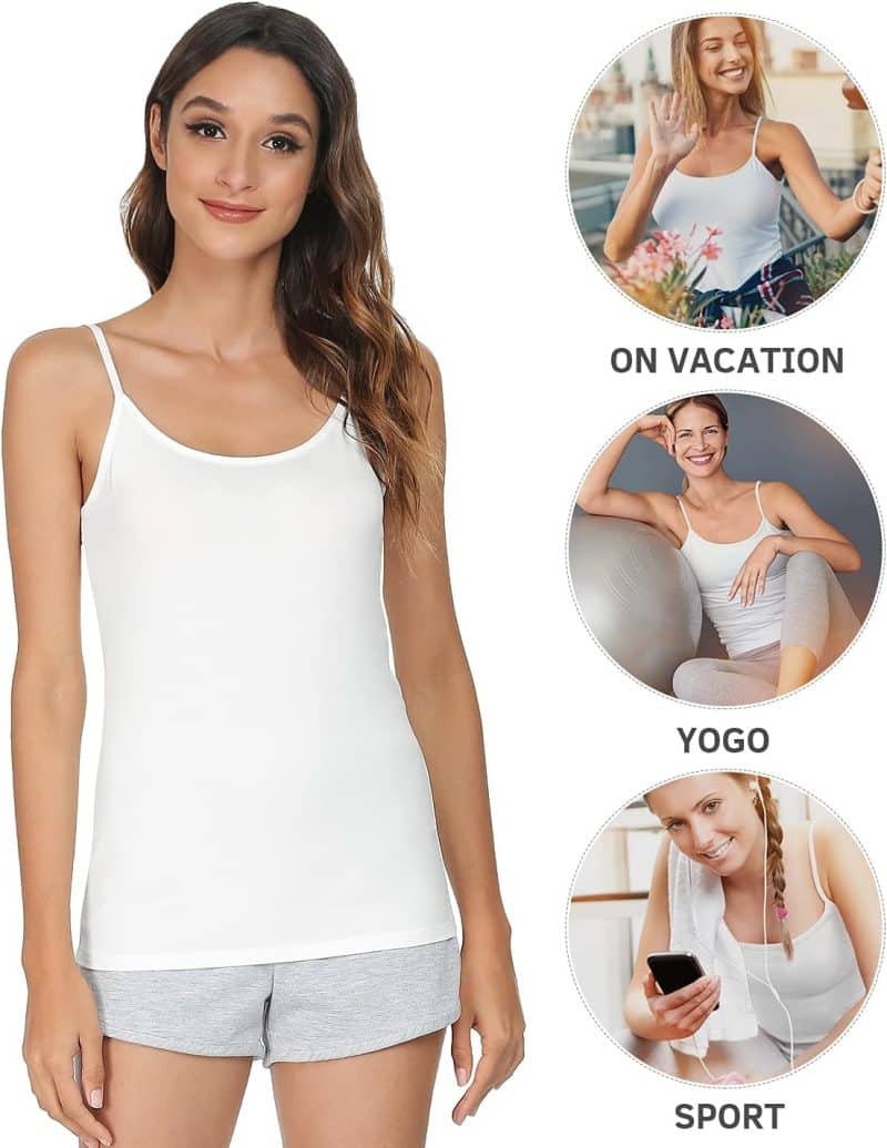 Vislivin Women's Basic Solid Camisole Adjustable Spaghetti Strap Tank Top - Image 5