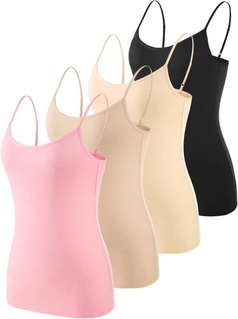Vislivin Women's Basic Solid Camisole Adjustable Spaghetti Strap Tank Top - Image 7