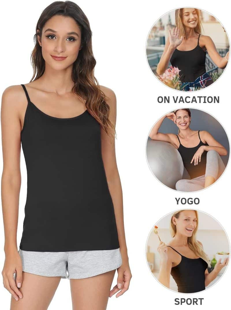 Vislivin Women's Basic Solid Camisole Adjustable Spaghetti Strap Tank Top - Image 10