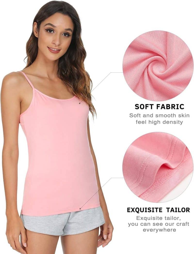 Vislivin Women's Basic Solid Camisole Adjustable Spaghetti Strap Tank Top - Image 14