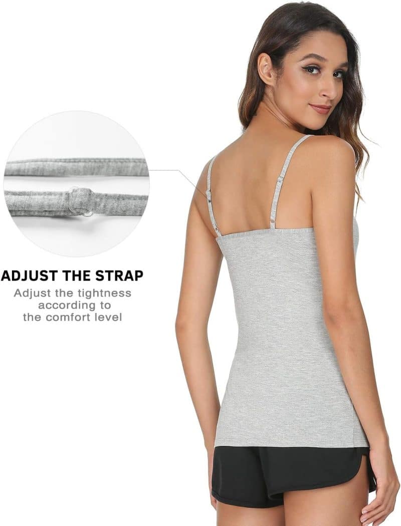 Vislivin Women's Basic Solid Camisole Adjustable Spaghetti Strap Tank Top - Image 15