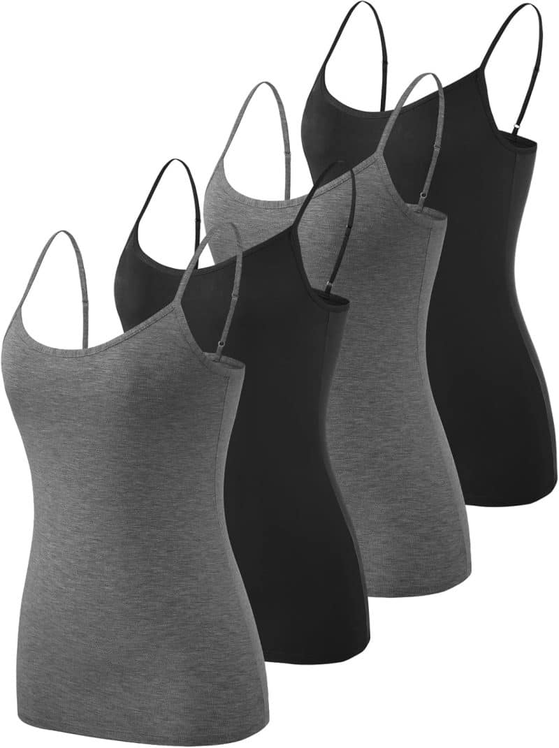 Vislivin Women's Basic Solid Camisole Adjustable Spaghetti Strap Tank Top - Image 23