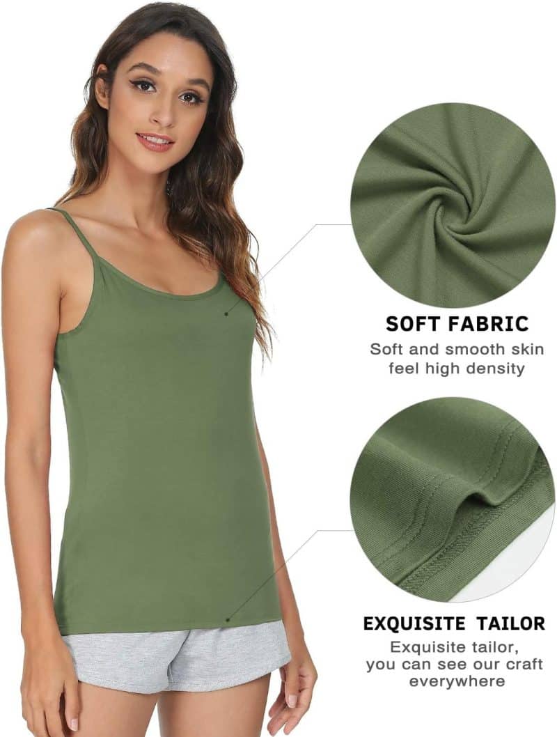 Vislivin Women's Basic Solid Camisole Adjustable Spaghetti Strap Tank Top - Image 28