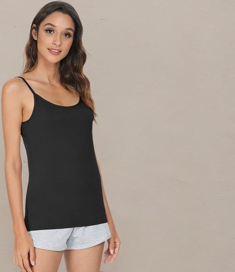 Vislivin Women's Basic Solid Camisole Adjustable Spaghetti Strap Tank Top - Image 32