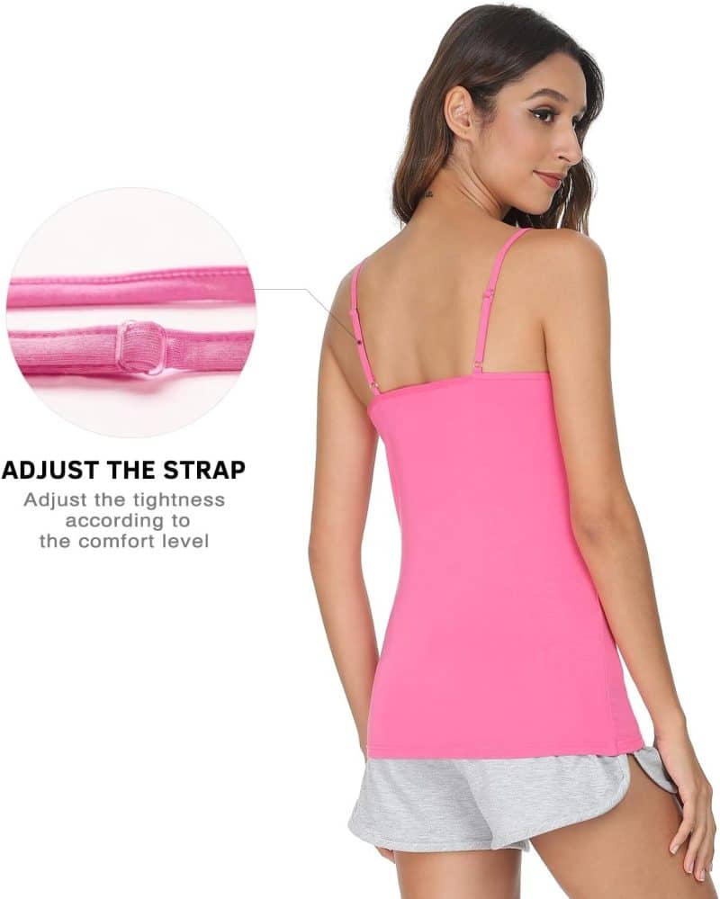 Vislivin Women's Basic Solid Camisole Adjustable Spaghetti Strap Tank Top - Image 39