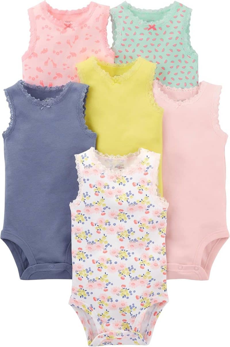 Simple Joys by Carter's baby Girls Short Sleeve Bodysuit (6 Pack) - Image 31