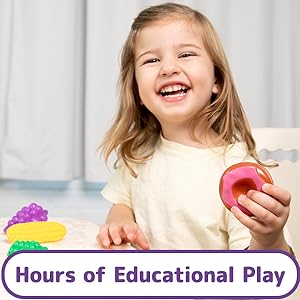 JaxoJoy Pretend Play Food Set, Toy Food Assortment Playset for Kids & Toddlers