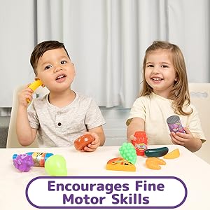 JaxoJoy Pretend Play Food Set, Toy Food Assortment Playset for Kids & Toddlers