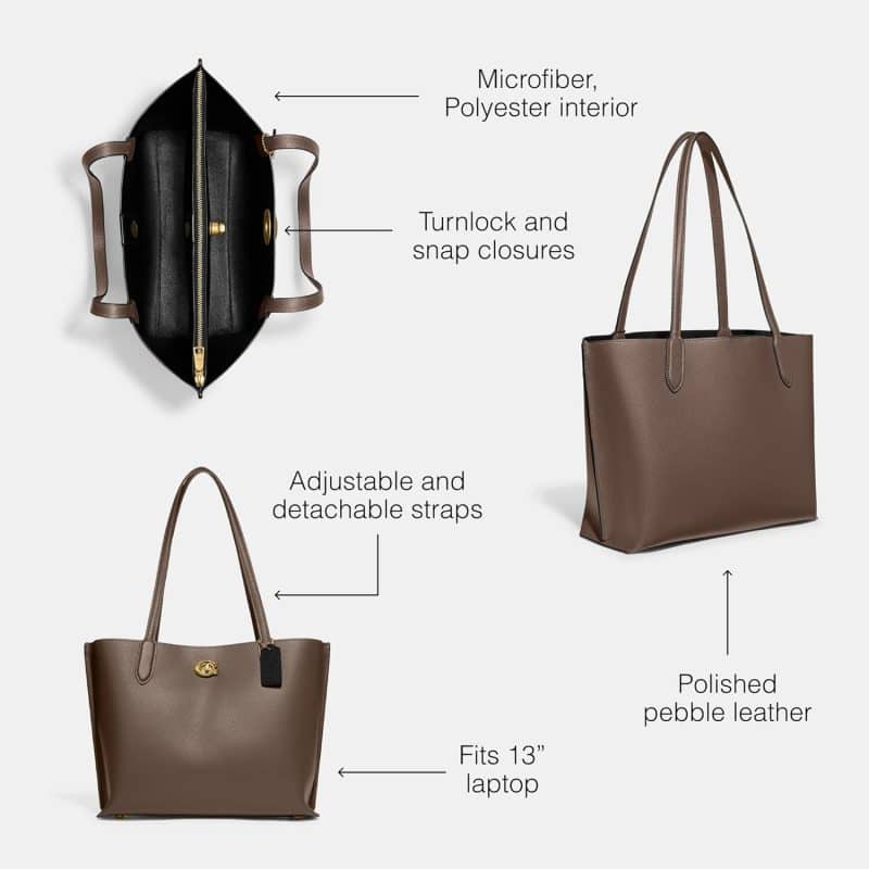 Coach Women's Polished Pebble Leather Willow Tote - Image 3