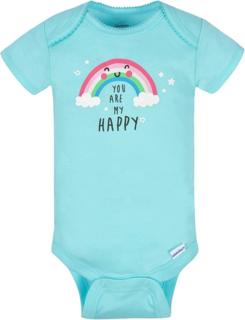Gerber Baby Girls' Short Sleeve Onesies (8-Pack) - Image 3