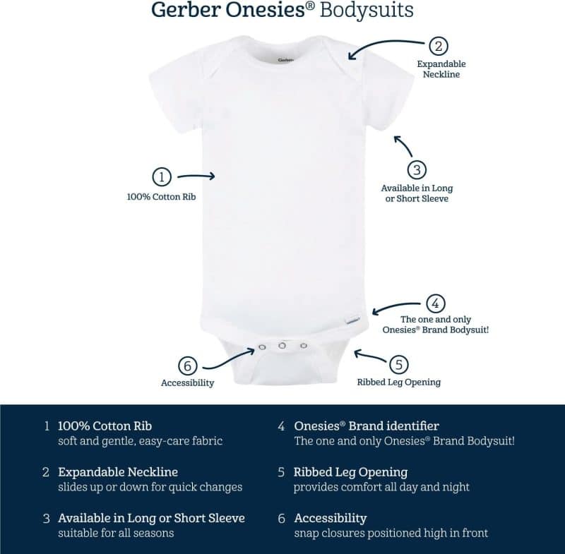 Gerber Baby Girls' Short Sleeve Onesies (8-Pack) - Image 6