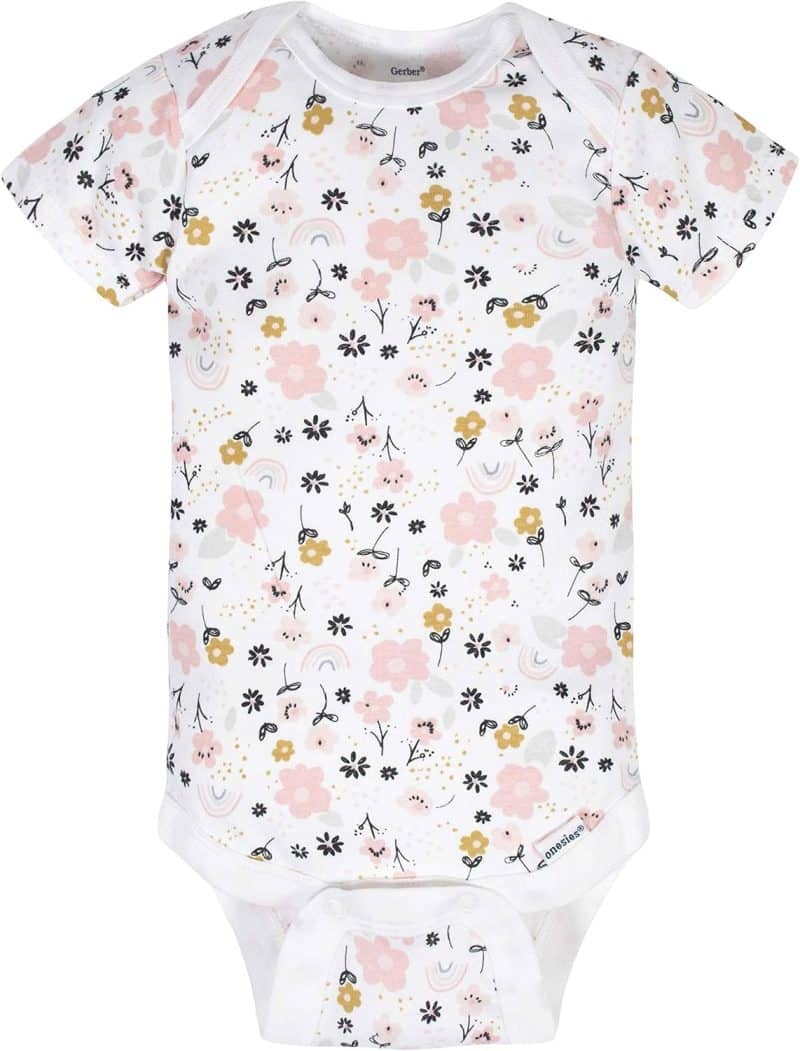 Gerber Baby Girls' Short Sleeve Onesies (8-Pack) - Image 29