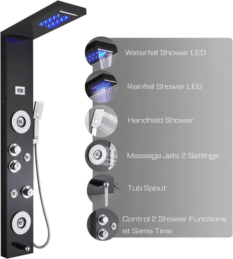 ELLO&ALLO LED Shower Panel Tower System - Image 7