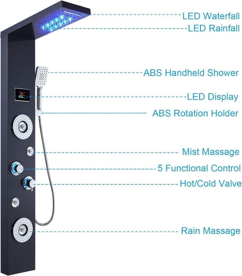 ELLO&ALLO LED Shower Panel Tower System - Image 40