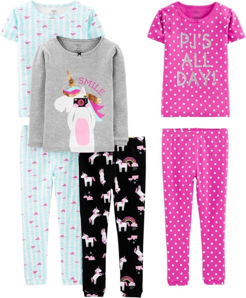 Simple Joys by Carter's Girls' 6-Piece Snug Fit Cotton Pajama Set - Image 15