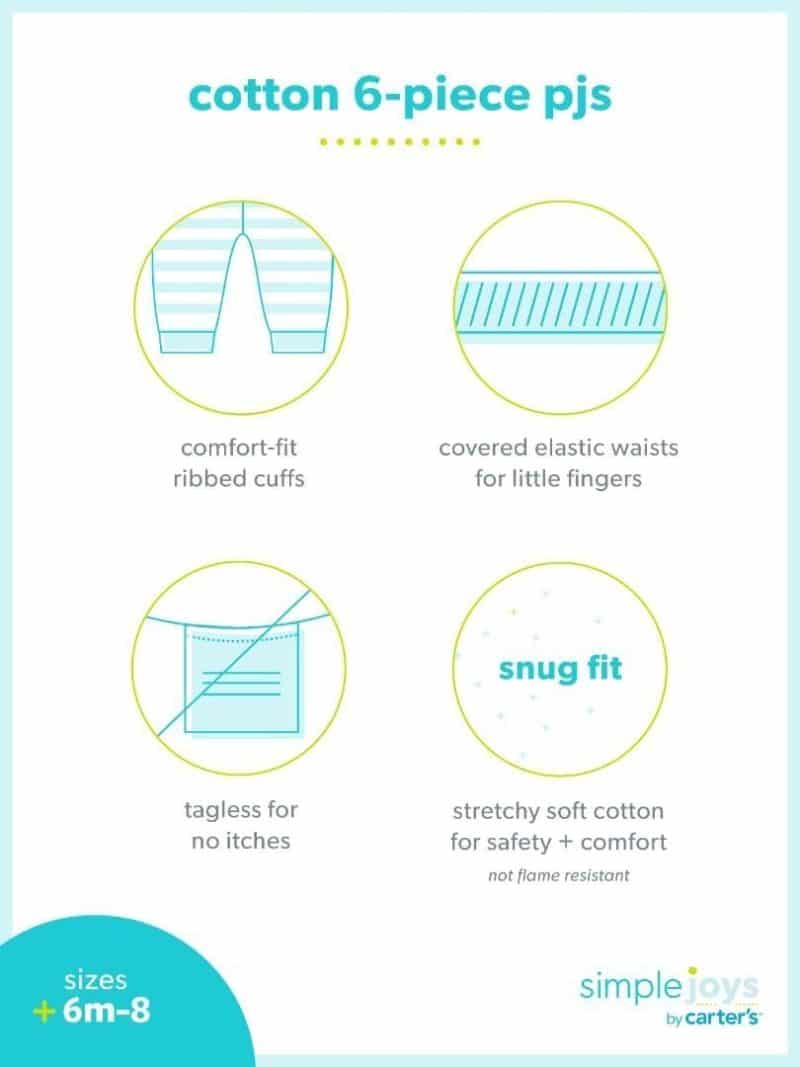 Simple Joys by Carter's Girls' 6-Piece Snug Fit Cotton Pajama Set - Image 19