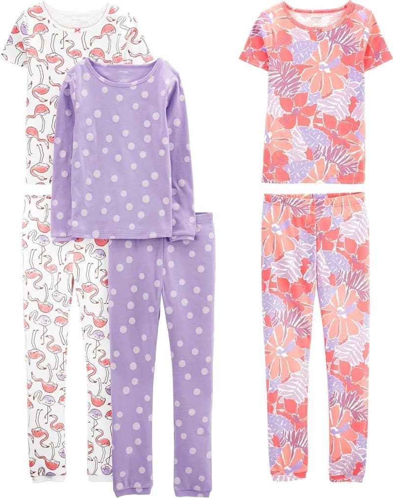Simple Joys by Carter's Girls' 6-Piece Snug Fit Cotton Pajama Set - Image 22