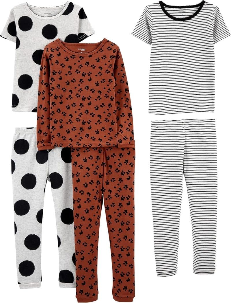 Simple Joys by Carter's Girls' 6-Piece Snug Fit Cotton Pajama Set - Image 32
