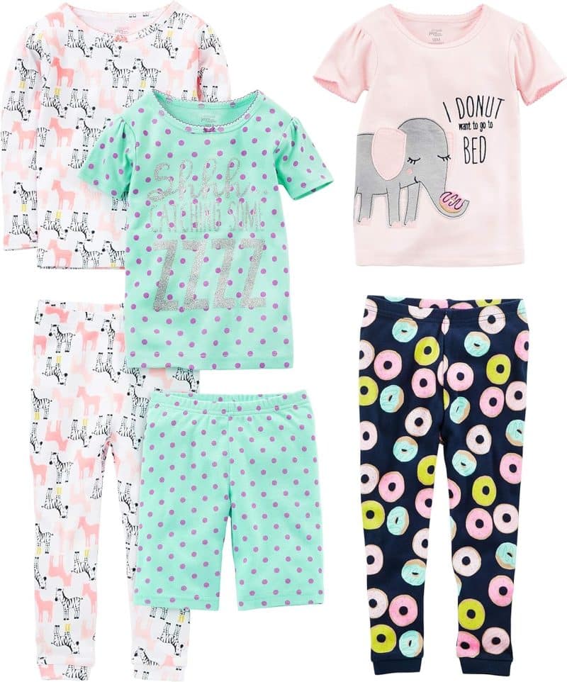 Simple Joys by Carter's Girls' 6-Piece Snug Fit Cotton Pajama Set - Image 37