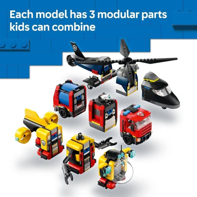 LEGO City Helicopter, Fire Truck & Submarine Remix (60462) - Image 4