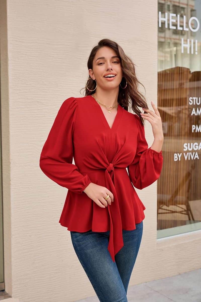 GRACE KARIN Women's Elegant Peplum Tops - Image 8