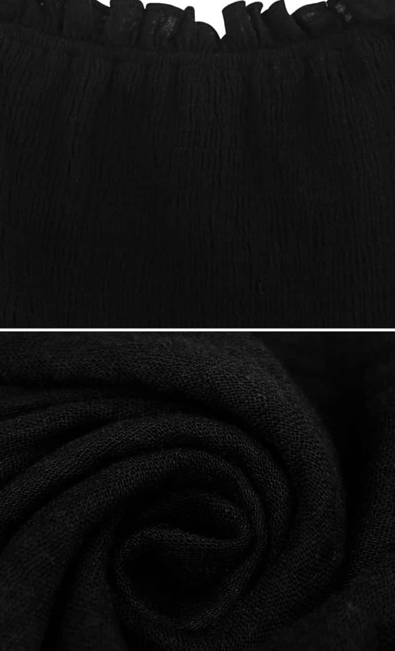 R. Vivimos Women's Summer Cotton Short Sleeves Off The Shoulder Crop Top - Image 5