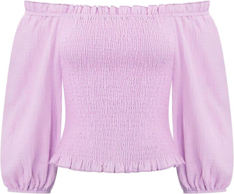 R. Vivimos Women's Summer Cotton Short Sleeves Off The Shoulder Crop Top - Image 28