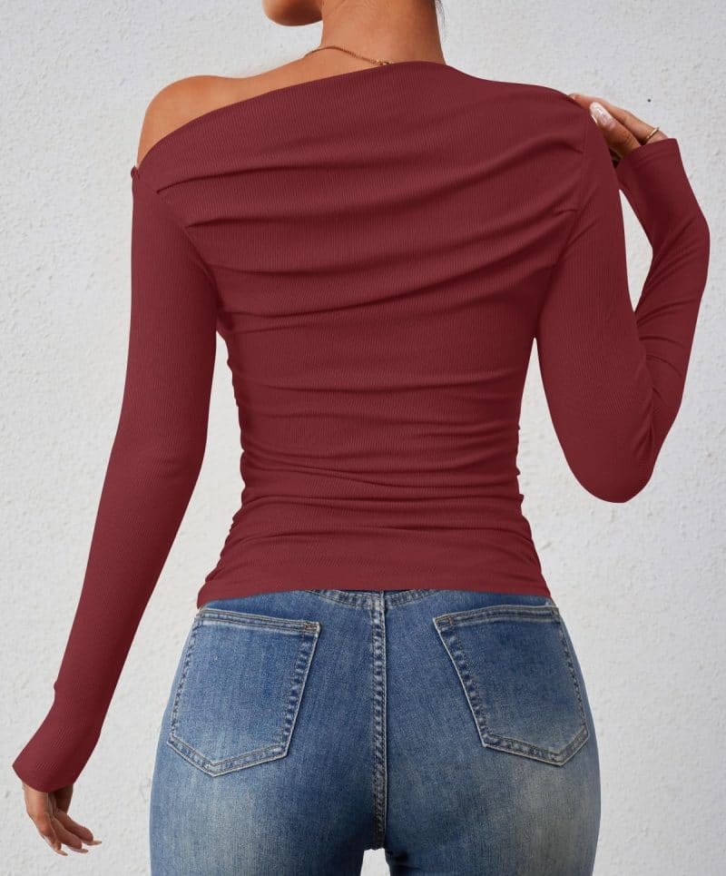 ZESICA Womens Off Shoulder Long Sleeve Top - Image 14