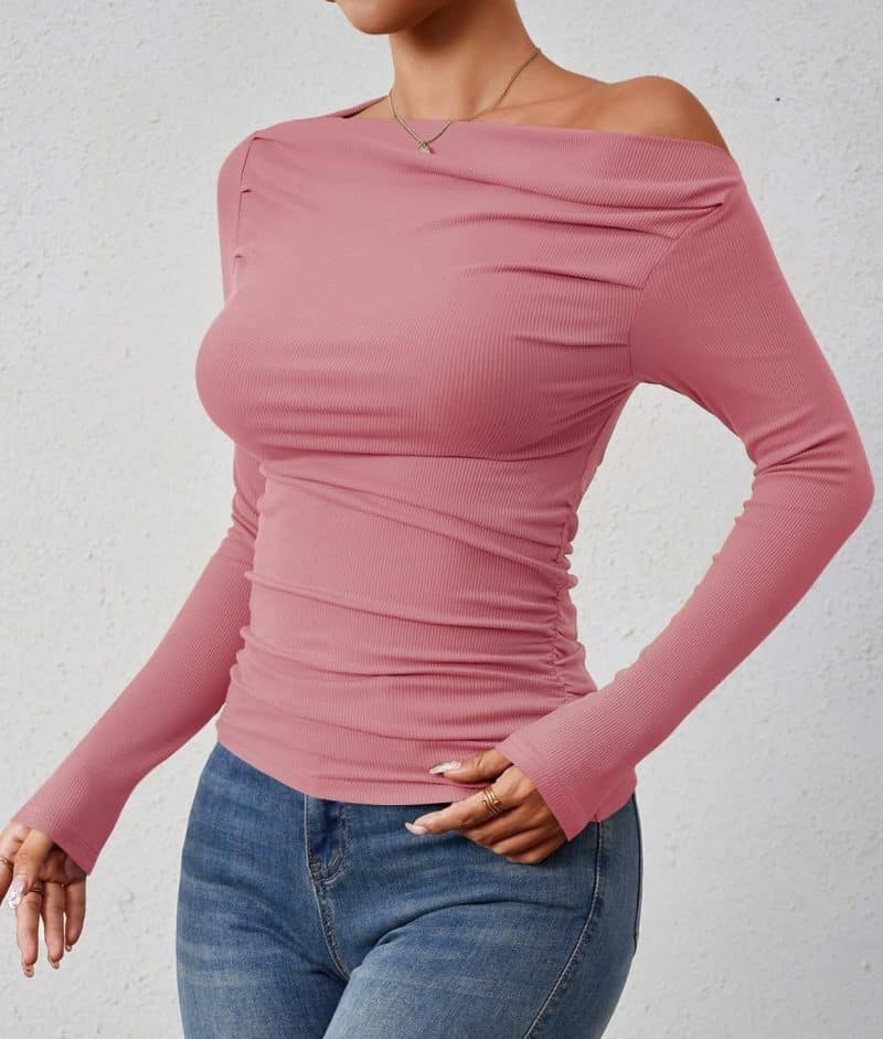 ZESICA Womens Off Shoulder Long Sleeve Top - Image 22