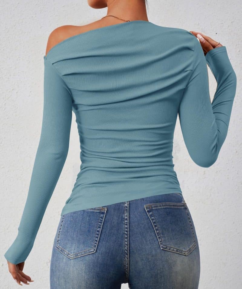 ZESICA Womens Off Shoulder Long Sleeve Top - Image 34