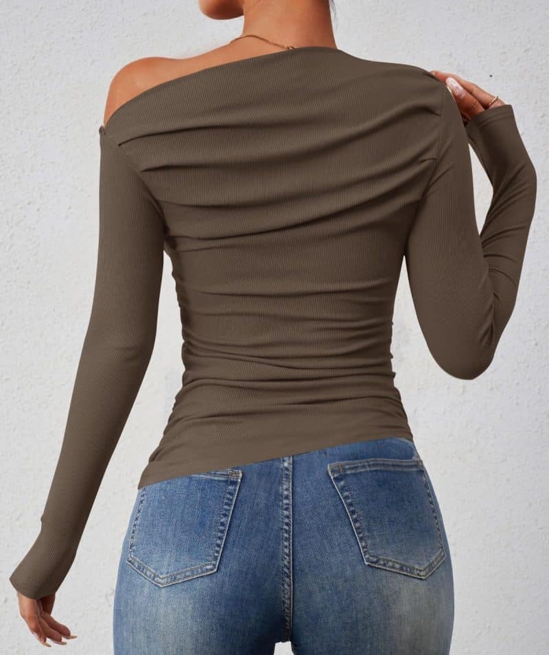 ZESICA Womens Off Shoulder Long Sleeve Top - Image 58