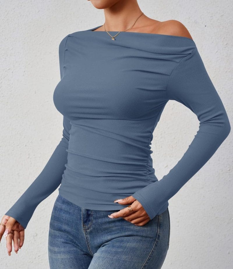ZESICA Womens Off Shoulder Long Sleeve Top - Image 63