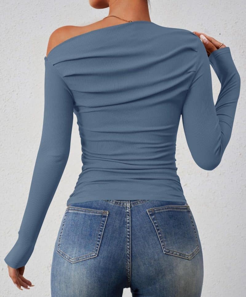 ZESICA Womens Off Shoulder Long Sleeve Top - Image 64