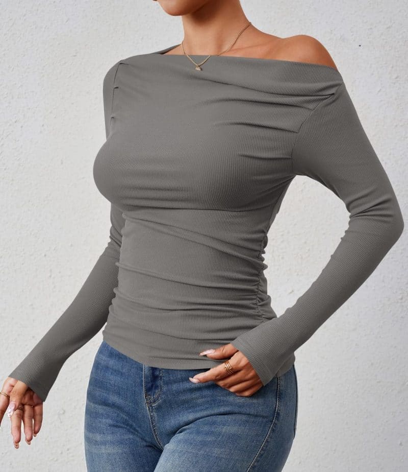 ZESICA Womens Off Shoulder Long Sleeve Top - Image 69